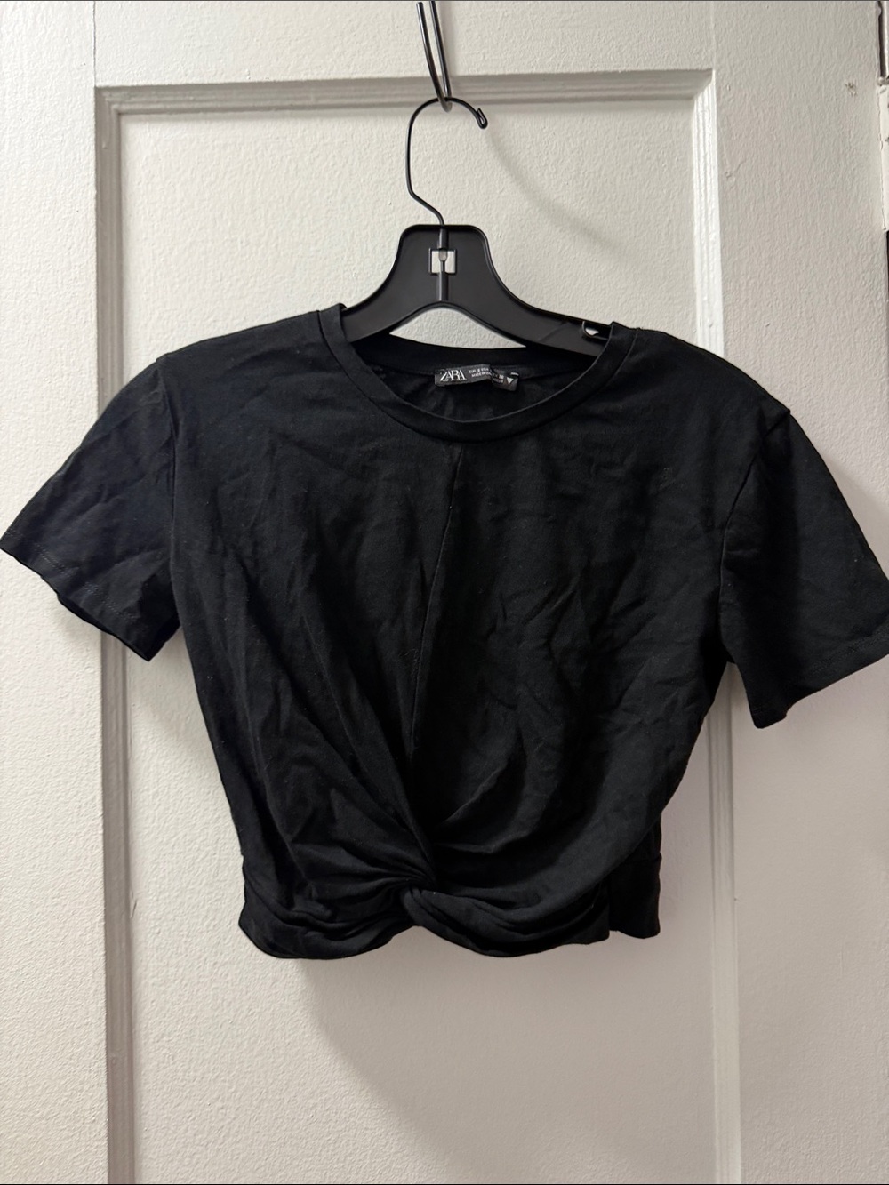 Zara Black Twist-Knot Crop Top
